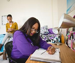 UB students in a dorm